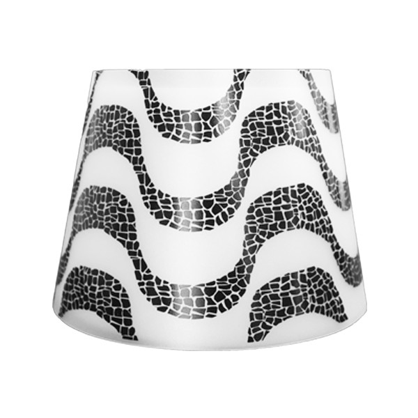 Abajur Micro Lampe Copacabana 23x19x12cm Polietileno Branco e Preto.