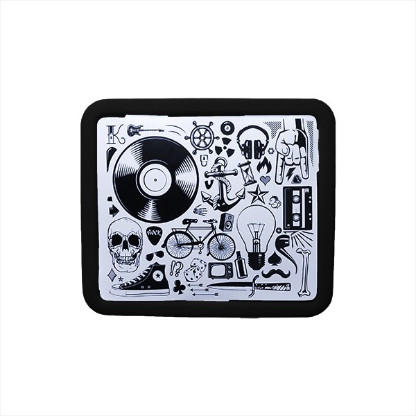 Luminária Lightbox Rock 20x23x12,5cm Polietileno Preto e Branco.