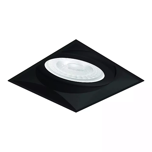 Spot de Embutir Nya Quadrado Facho Orientável PAR30 13,4x13,4x13,4cm Alumínio Preto Fosco.