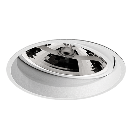 Spot de Embutir Nya Redondo Facho Orientável AR111 Ø13,4x9,3cm Alumínio Branco Fosco Microtexturizado.
