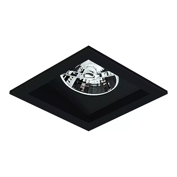 Spot de Embutir Laini Quadrado Facho Orientável AR70 10,6x10,6x9,9cm Alumínio Preto Acetinado.