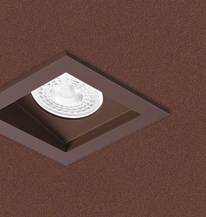 Spot de Embutir Laini Quadrado Facho Orientável AR70 10,6x10,6x9,9cm Alumínio Corten.