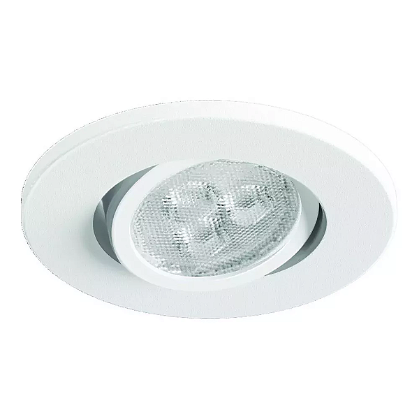 Spot de Embutir Nuru Redondo Facho Orientável Mini Dicroica Ø6,7x5,6cm Alumínio Branco Fosco Microtexturizado.