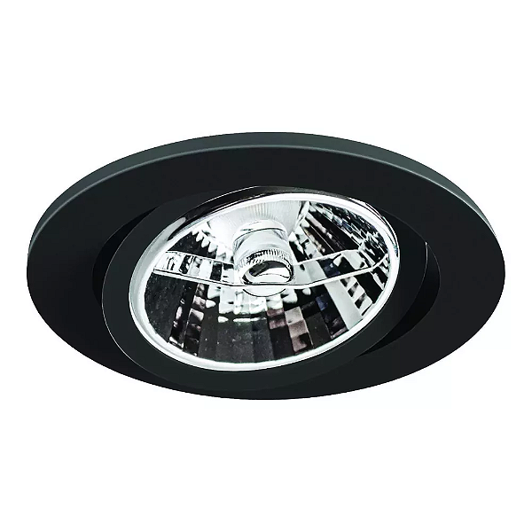 Spot de Embutir Nuru Redondo Facho Orientável AR70 Ø10,7x7,8cm Alumínio Preto Acetinado.