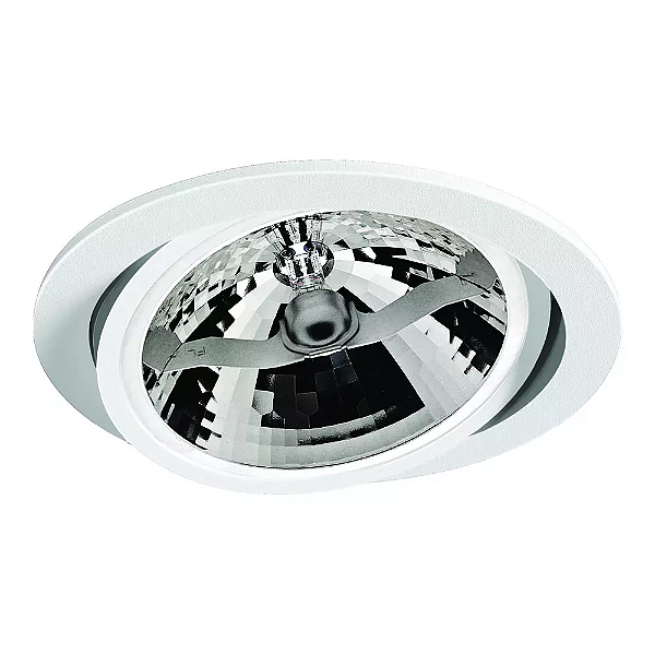 Spot de Embutir Nuru Redondo Facho Orientável AR111 Ø14,5x6,5cm Alumínio Branco Fosco Microtexturizado.
