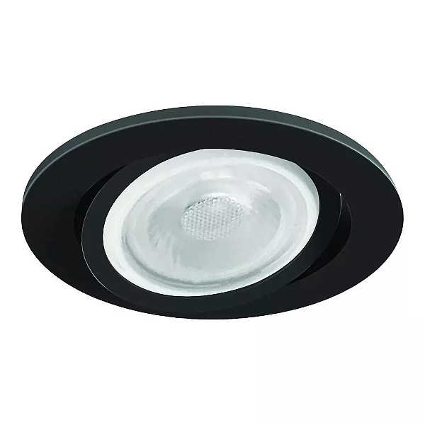 Spot de Embutir Nuru Redondo Facho Orientável AR111 Ø14,5x8cm Alumínio Preto Acetinado.