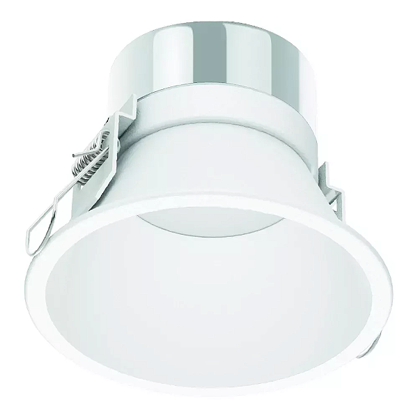 Spot de Embutir LED Daka Redondo Recuado 3000K 9,4W Bivolt Ø8,7x7cm Alumínio Branco Fosco Microtexturizado.