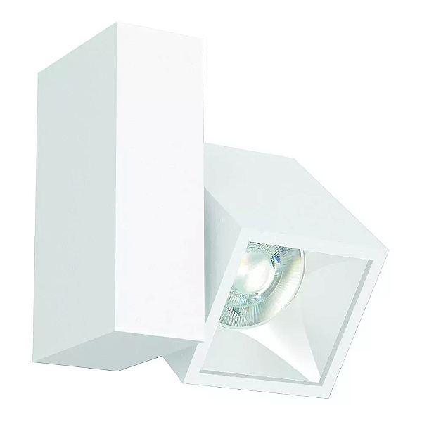 Spot de Sobrepor LED Kona Recuado 3000K 20,4W Bivolt 12x10,55x6,75cm Alumínio Corpo e Refletor Branco Fosco.
