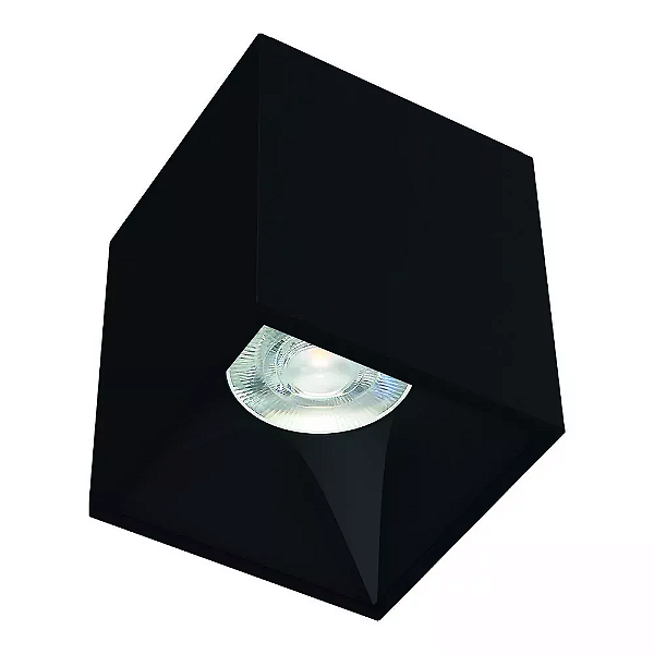 Spot de Sobrepor LED Kona Quadrado Recuado 29º 2700K 13,7W Bivolt 10x8,5x8,5cm Alumínio Preto Acetinado.