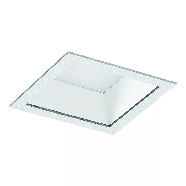 Spot de Embutir LED Quadrado Recuado 2700K 9,1W Bivolt 14,5x14,5x7,5cm Alumínio Branco Fosco Microtexturizado.