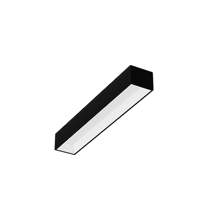Plafon de Sobrepor Linear LED Dhari Retangular Recuado 4000K 19,4W Bivolt 59,2x9,4x7,5cm Alumínio Preto Acetinado.