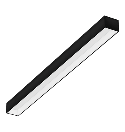 Plafon de Sobrepor LED Dhari Retangular Recuado 2700K 35,9W Bivolt 114,5x9,4x7,5cm Alumínio Preto Acetinado.