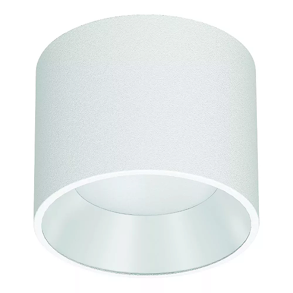 Spot de Sobrepor LED Dhari Redondo 5000K 9,1W Bivolt Ø13,9x11cm Corpo Branco Fosco e Refletor Branco Acetinado.