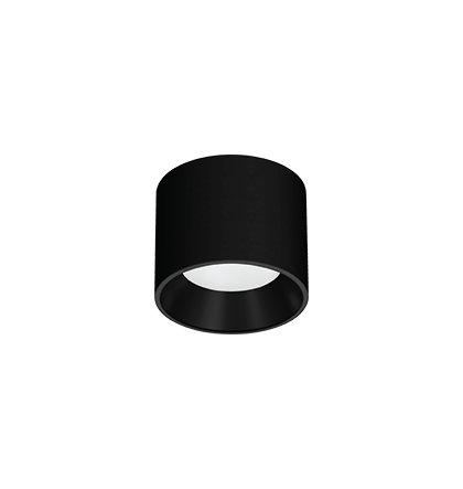 Spot de Sobrepor LED Dhari Redondo 3000K 9,1W Bivolt Ø13,9x11cm Corpo e Refletor Preto Acetinado.