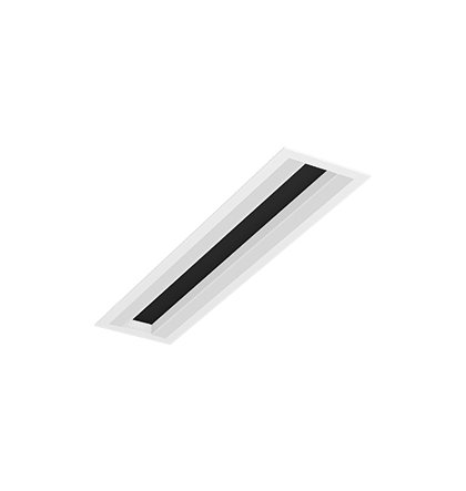 Luminária de Embutir LED Kiini Retangular 4000K 29,5W Bivolt 45,5x13,5x3,5cm Acrílico, Corpo Branco Fosco e Refletor Preto Acetinado.