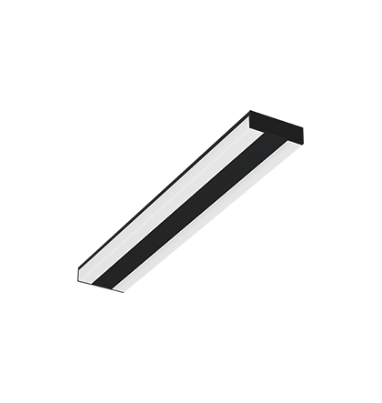 Plafon de Sobrepor LED Kiini Retangular 5000K 29,5W Bivolt 43,5x9x2,8cm Alumínio Preto Acetinado e Acrílico Branco Fosco.