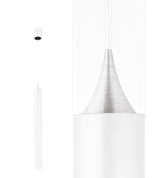 Poste de Luz LED Zio Cilíndrico Externo 3000K 16W Bivolt 300xØ15,3cm Alumínio Branco Fosco e Acrílico.
