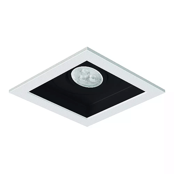 Spot de Embutir Sura Quadrado Mini Dicroica 10,5x10,5x7,4cm Alumínio Preto Fosco.