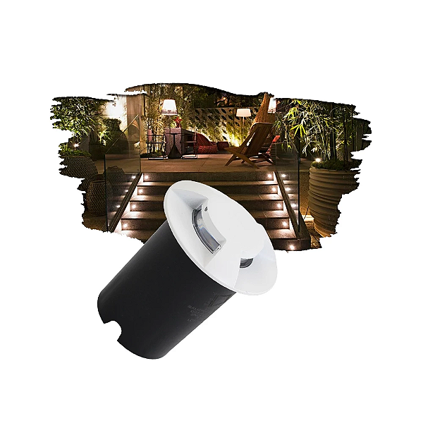 Balizador Cogumelo Branco 1W 3000K Branco Quente IP65 Bivolt.
