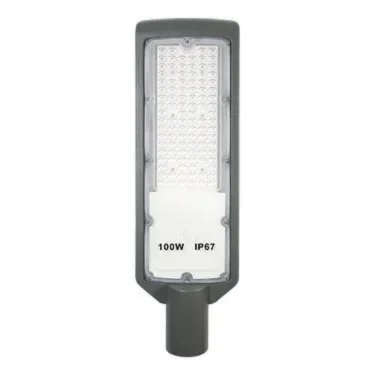 Luminária LED pública slim 100W SMD sensor Fotocélula 6500K bivolt IP67 INMETRO.