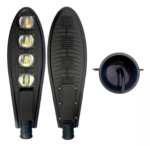 Luminária LED pública 200W preta COB 6500k bivolt IP66 Inmetro.