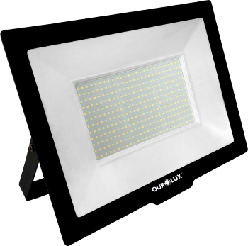 Refletor Superled Projetor Slim 400W Preto 6500K bivolt.