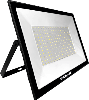 Refletor Superled Projetor Slim 150W Preto 6500K bivolt.