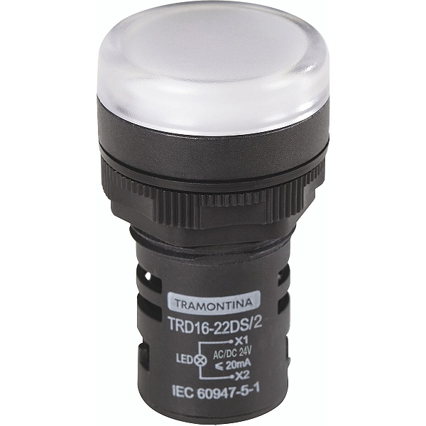 Sinalizador Tramontina TRD16-22DS/2 24 V Branco.