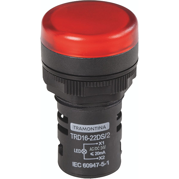 Sinalizador Tramontina TRD16-22DS/2 24 V Vermelho.