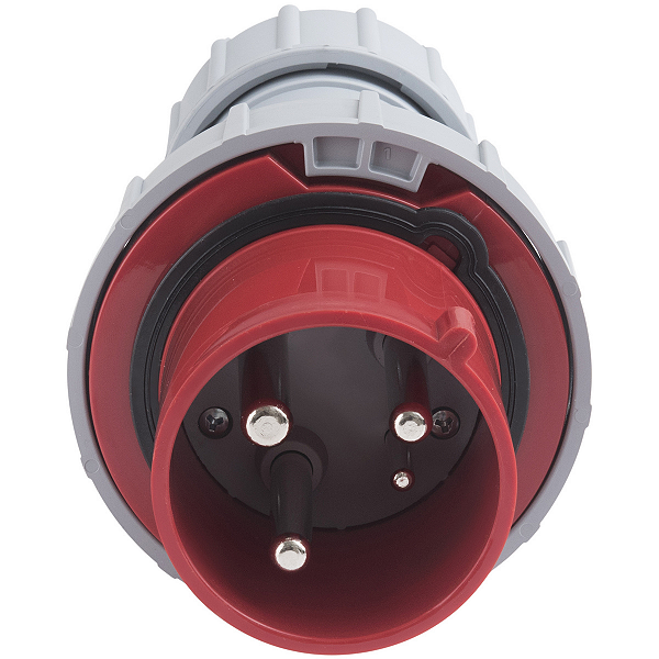 Plugue Móvel Industrial 2P+T Tramontina 125 A 380-415 V 6 H IP67.
