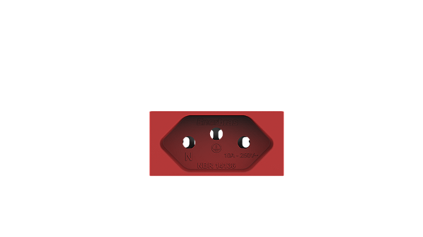 Módulo para tomada 20A vermelho - Beleze.