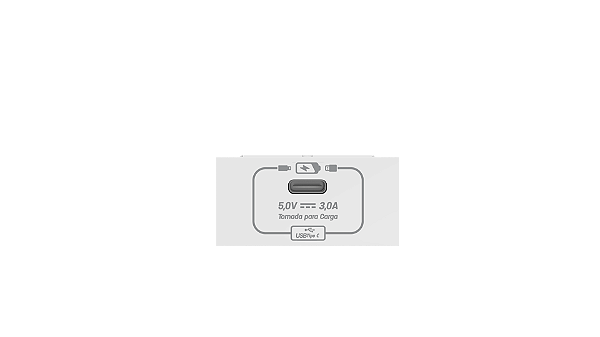 Módulo tomada recarga USB tipo C 5V/3.0A branco - Beleze.