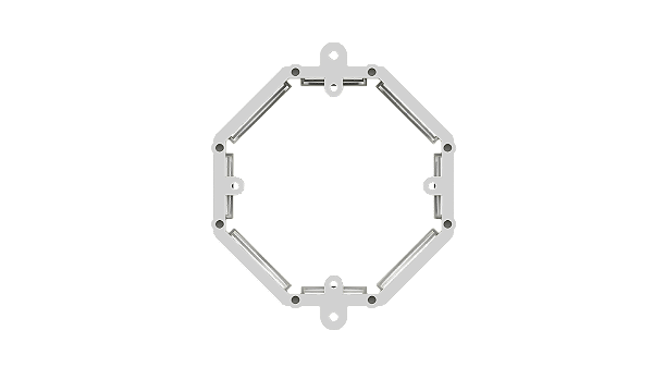 Caixa de embutir para alvenaria 4"x50mm octogonal sem fundo Branco.
