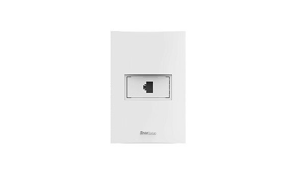 Conjunto tomada Rj-45 dados categoria 5E branco - Beleze.