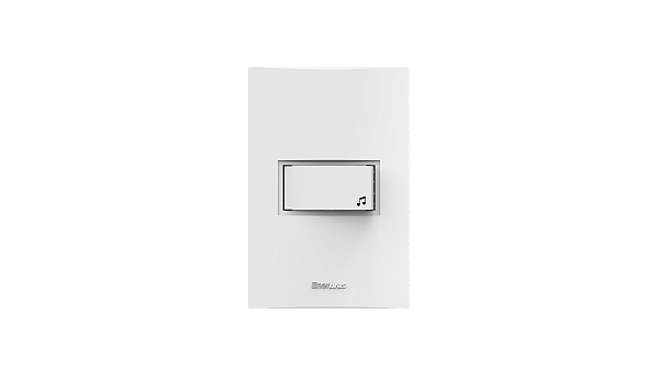 Conjunto interruptor 1 tecla campainha branco - Beleze.