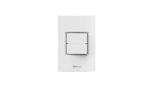 Conjunto interruptor 1 tecla simples + 1 tecla paralelo branco - Beleze.