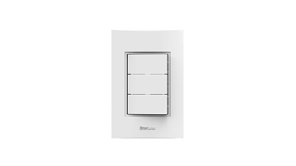 Conjunto interruptor 3 teclas paralelo branco - Beleze.