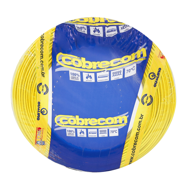 Cabo Flexível 750V 4mm Amarelo Rolo Com 25 Metros.