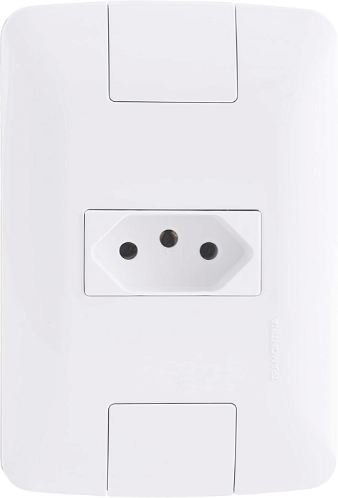 Conjunto 4x2 para 1 Tomada 2 Polos + Terra Aria Branco 10A 250V Tramontina.