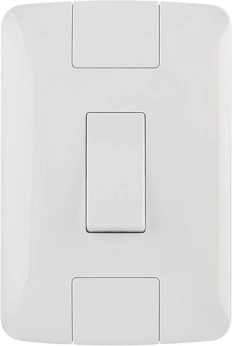 Conjunto 4x2 com 1 Interruptor simples 6A 250V Aria Branco Tramontina.