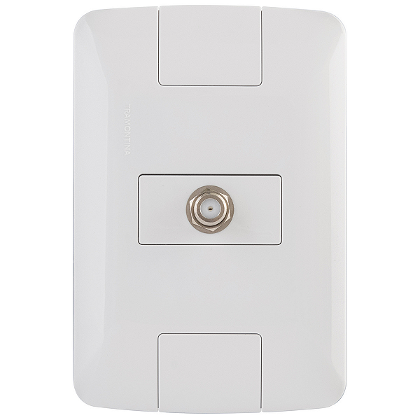 Conjunto 4x2 com 1 Tomada TV/SAT Coaxial Tramontina Aria Branco.