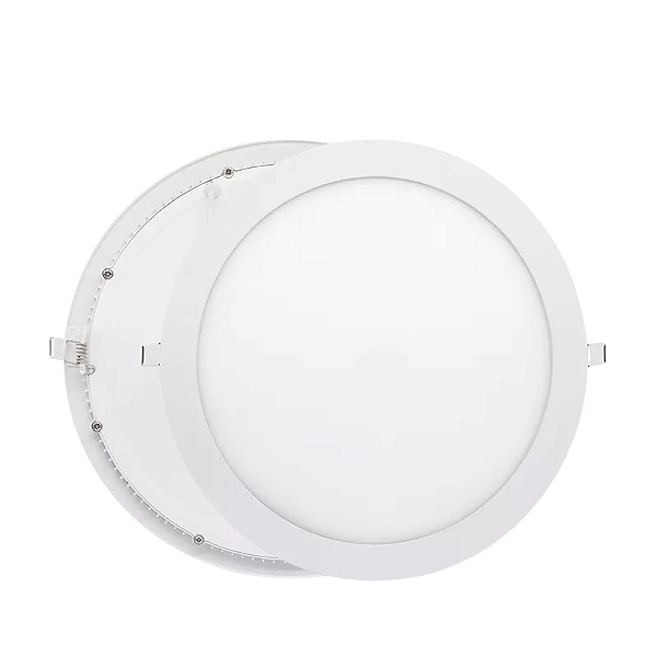 Luminária plafon LED de embutir redondo 40W 6000K 3.200 lúmens Ø40cm.