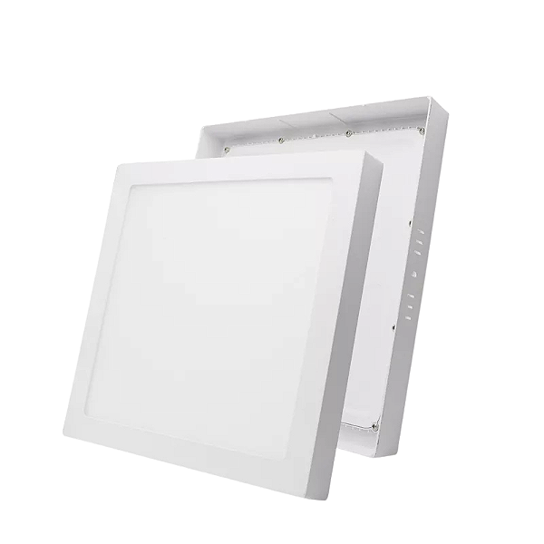 Luminária plafon LED de sobrepor quadrado 40W 4000K 3.200 lúmens 40cm X 40cm.