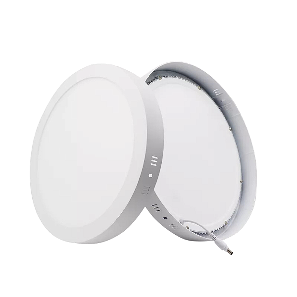 Luminária plafon LED de sobrepor redondo 42W 6000K 3.360 lúmens Ø40cm.
