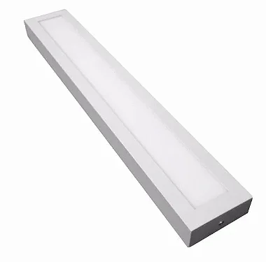 Luminária plafon LED de sobrepor retangular 42W 3000K 3.360 lúmens 120cm x 15cm.