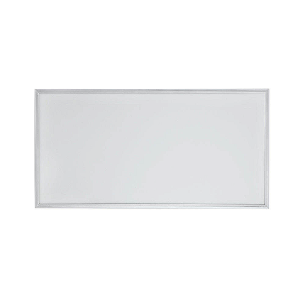Luminária plafon LED de embutir retangular 48W 3000K 3.840 lúmens 60cm x 30cm.