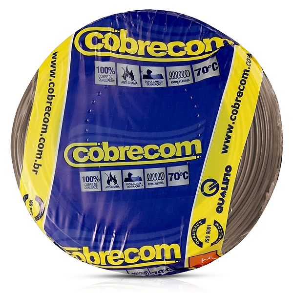 Cabo Flexível 750V 6mm Marrom Rolo Com 100 Metros.
