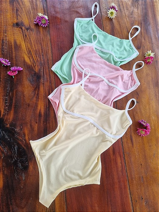 Body Bicolor com Toque de Poliamida