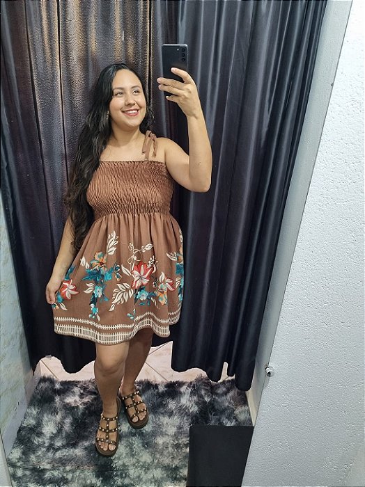 Vestido estampando elastex, curto
