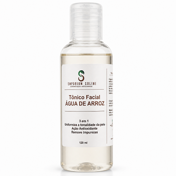 Tônico Facial Água de Arroz Emporium Solini Limpeza, Equilíbrio e Luminosidade